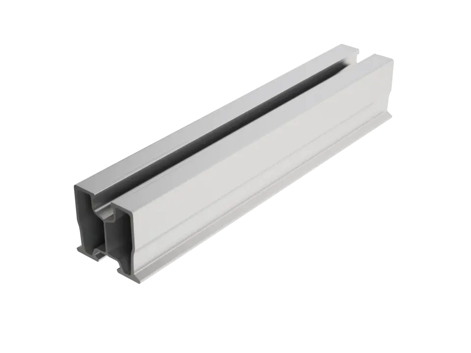 PREFA profile rail for fastening PV modules.