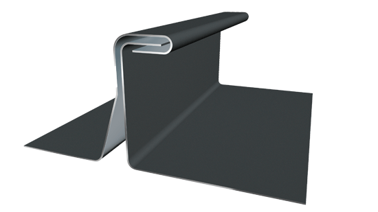 Angled standing seam with PREFALZ in anthracite