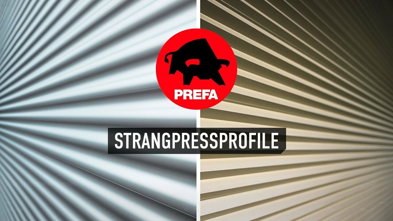 Intro image for short PREFA video on the extruded profiles: serrated profile and ripple profile