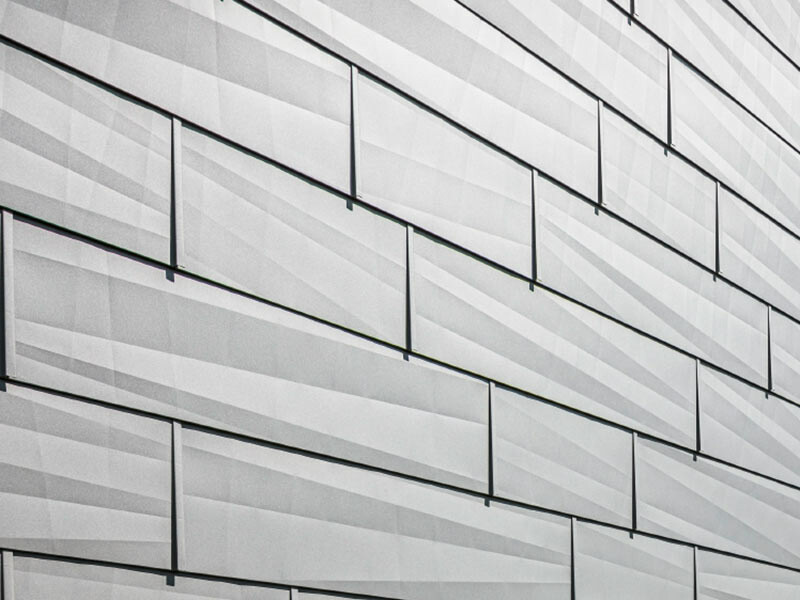 FX.12 façade panel with characteristic edging, P.10 light grey