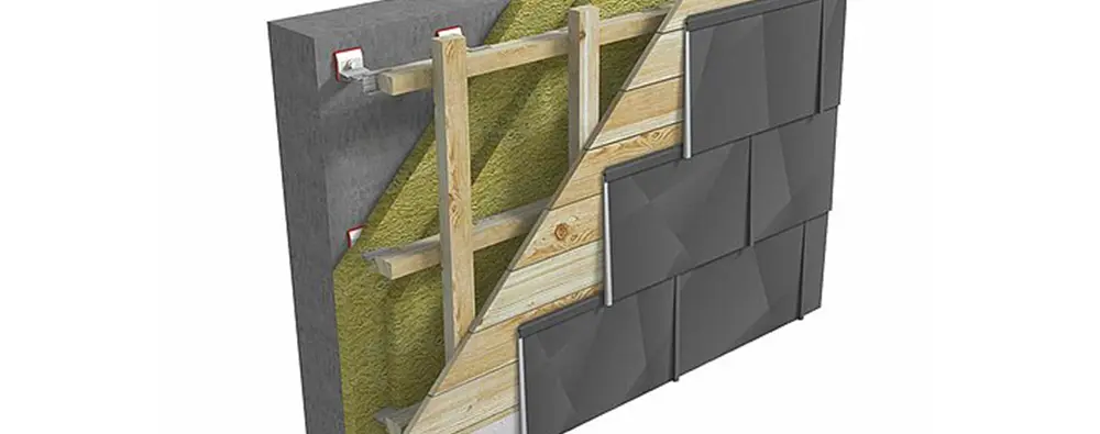 Installation of FX.12 façade panel on fully supported substrate